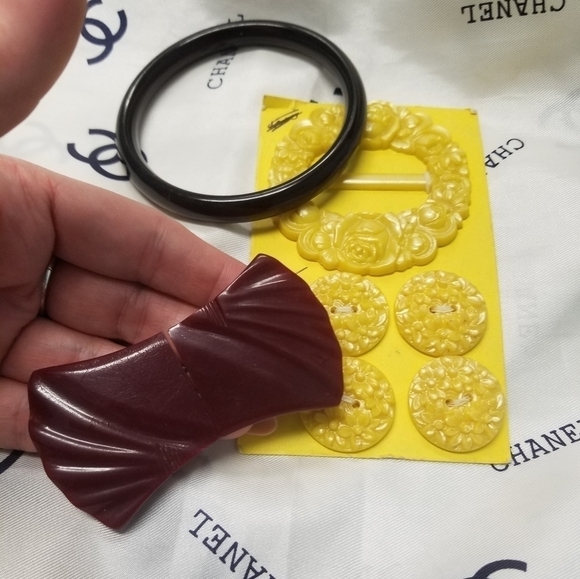 Rare OLD Celluloid Buckle Button Lot